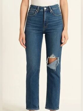 Abercrombie & Fitch The '90s Straight Ultra High Rise Jeans Size 27 Distressed